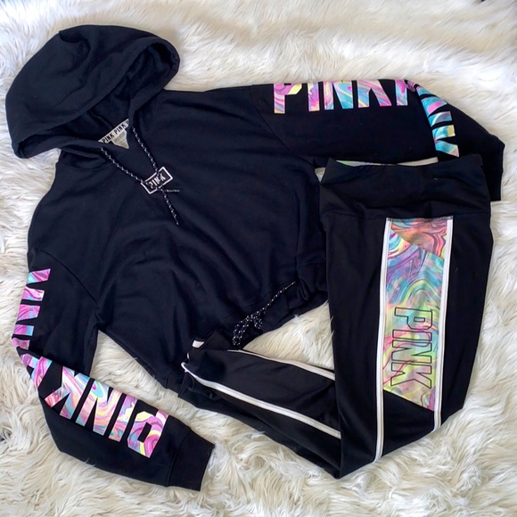 PINK Victoria's Secret Pants - 🦋[ VS PINK ] Pastel Marble Logo Set